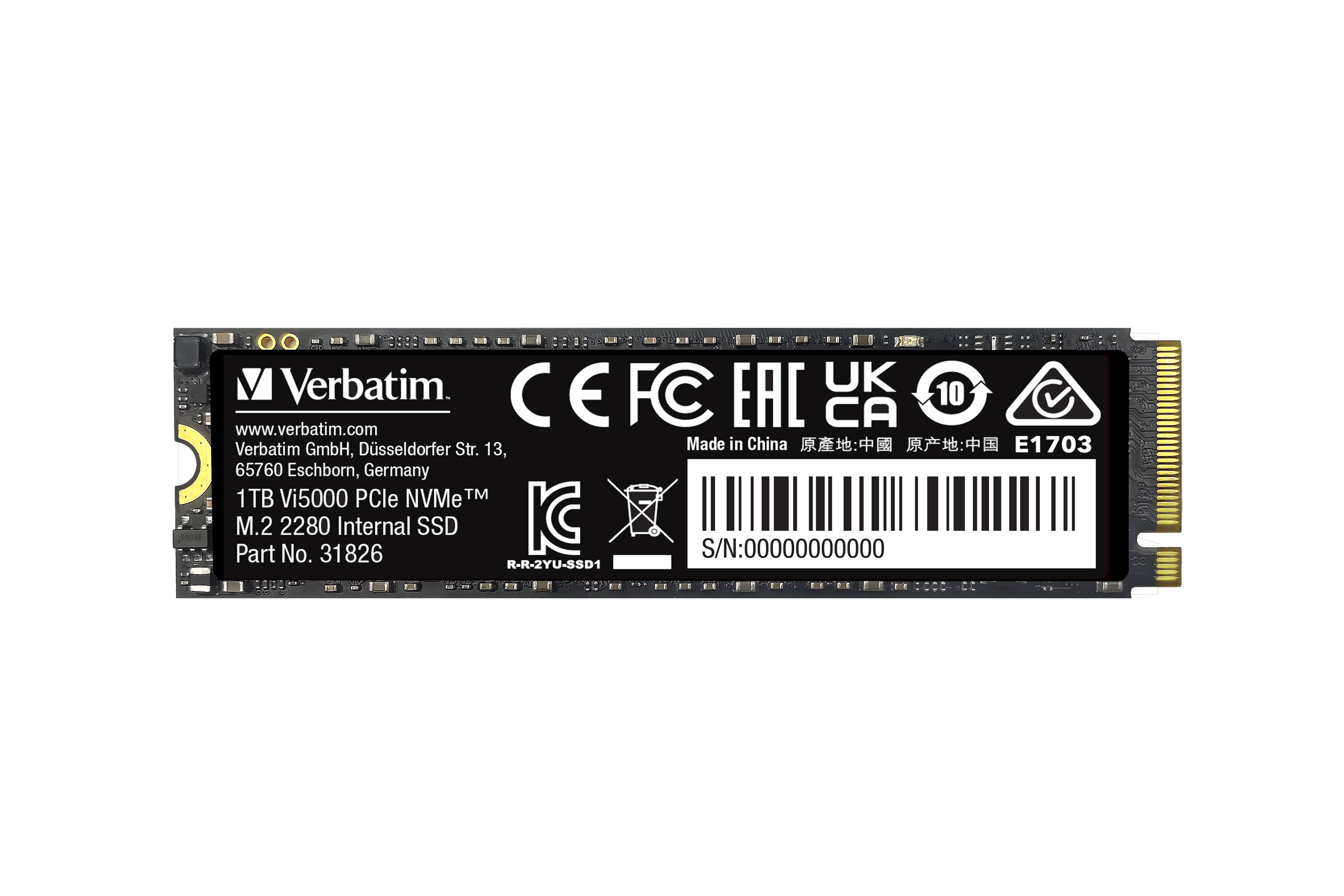 Verbatim M.2 SSD Vi5000 PCIe NVMe 1TB Verbatim M.2 SSD Vi5000 PCIe NVMe 1TB